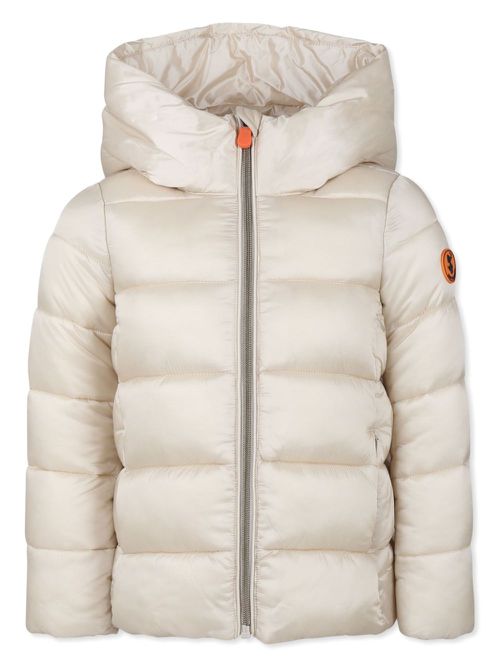 Appliqué hooded padded jacket - Neutrals