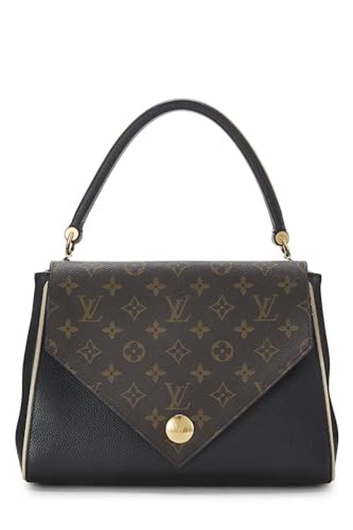 Louis Vuitton, Pre-Loved Black Monogram Leather Double V Bag, Black