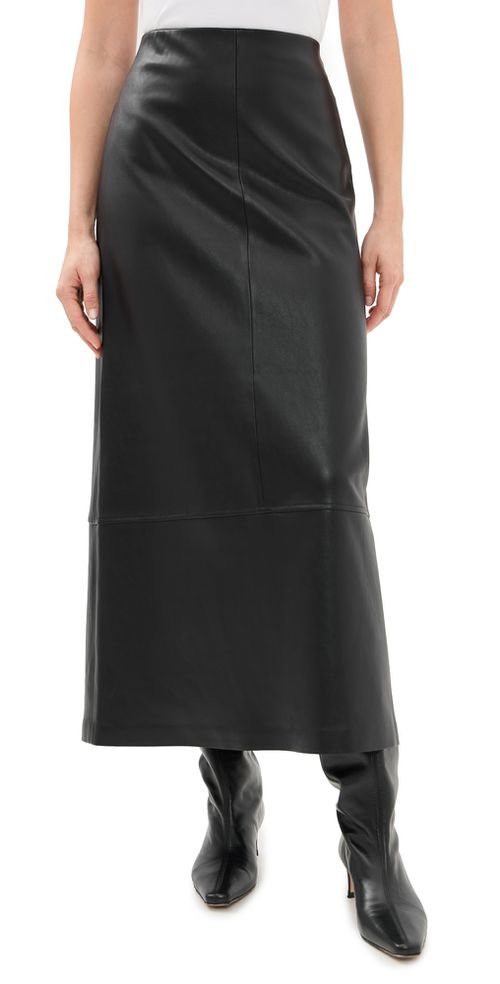 Betty Faux Leather Maxi Skirt Black