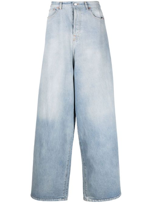 Destroyed wide-leg jeans - Blue