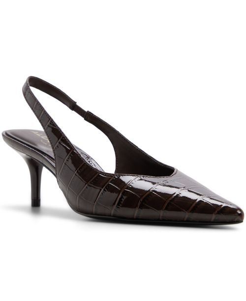 Women's Cloeliaa Slingback Dress Sandals - Dark Brown Embossed Croco
