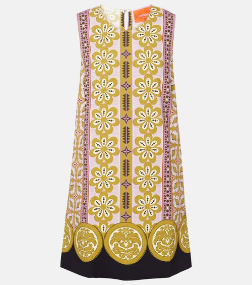 Stretch Tunic printed satin minidress
