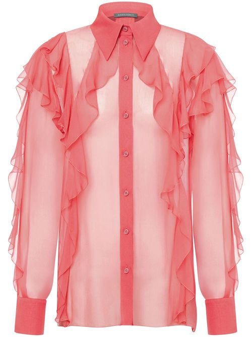 Ruffle-detailing shirt - Pink