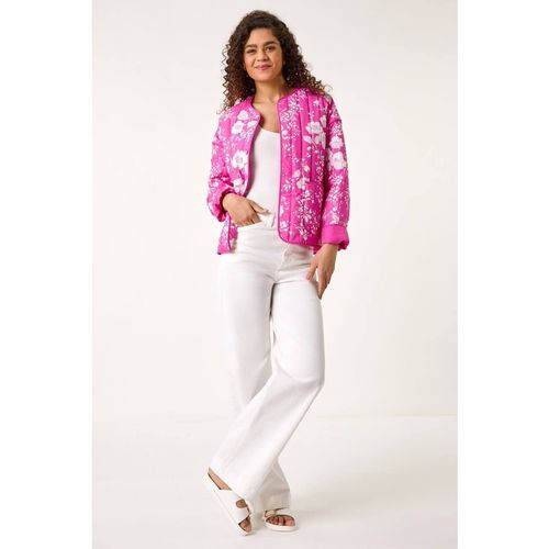 Roman Women's Floral Print Cotton Jacket in Pink