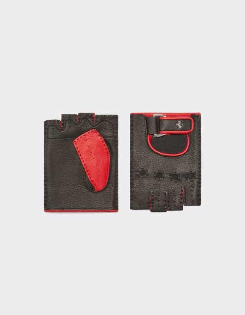 Leather driving gloves with Prancing Horse detail