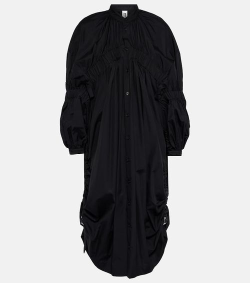 Draped cotton midi dress