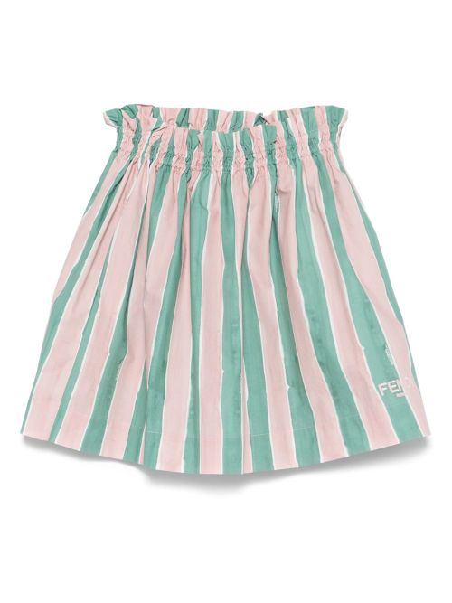Girls' Mini Striped Skirt with Embroidered Logo