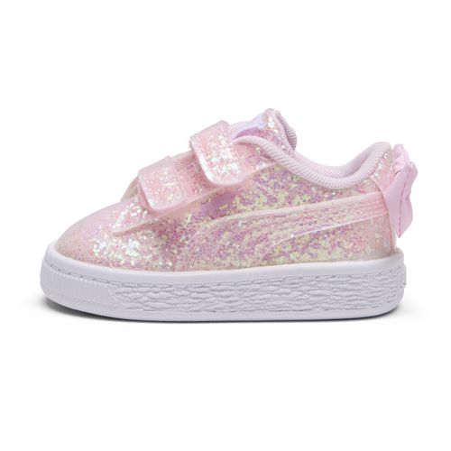 PUMA Basket Bow Metallic Toddlers' Easy On Sneakers in Pink