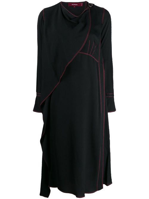 Draped neck dress - Black