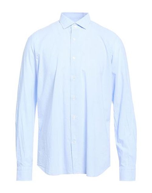 Man Shirt Light blue Size 17 Cotton, Linen