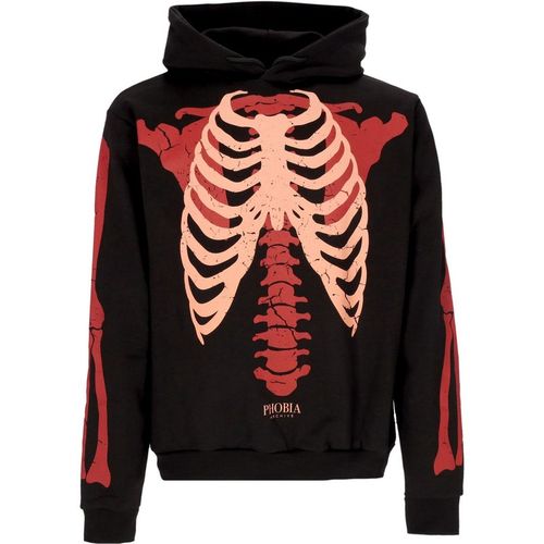 Men's Lightweight Hoodie Skeleton Print Hoodie Black/red