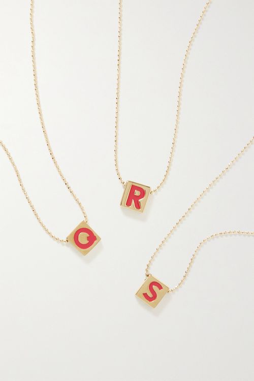 Initial This Gold-plated And Enamel Necklace - Red