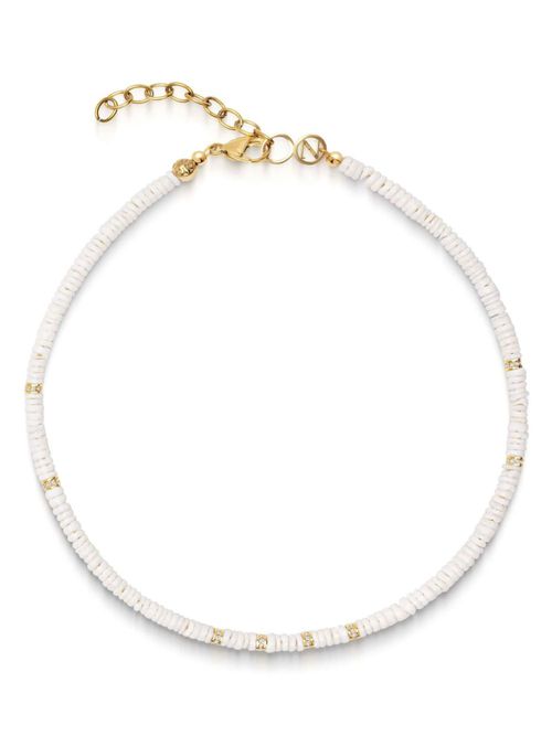 Beaded choker necklace - White