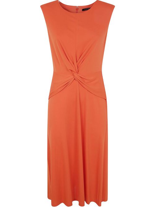 Twist-detail midi dress - Orange
