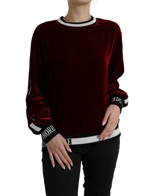 Velvet Viscose-Silk Sweater — Red