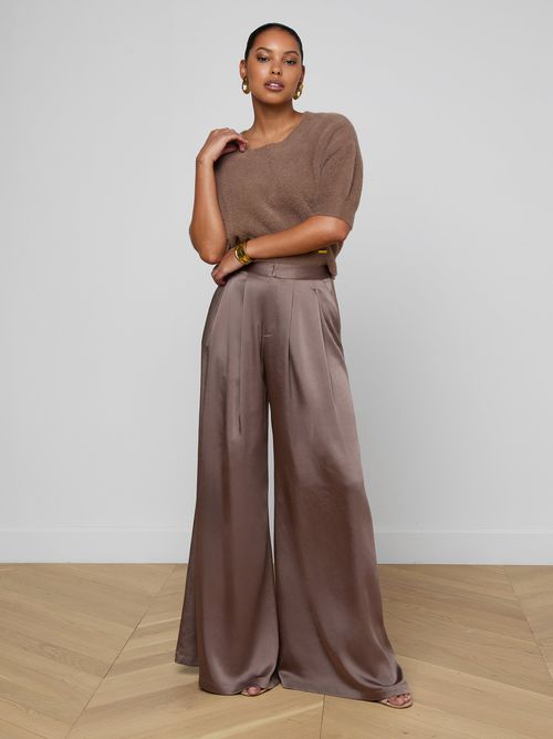 Aubrie Satin Pants In Cardamom