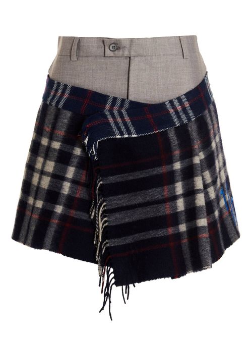 Check Scarf Reworked Skirt