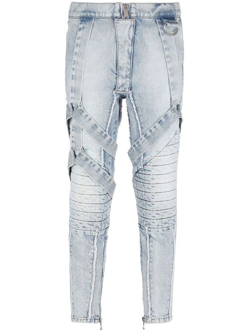 Slim-fit strap jeans - Blue