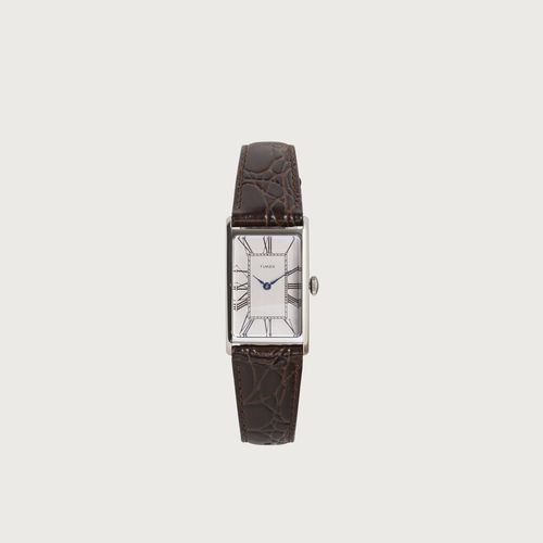 1976 Lexington Dress Rectangle Watch Silver/Brown