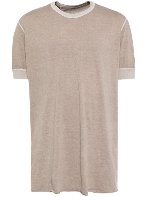 Raw-cut hem cotton T-shirt - Grey