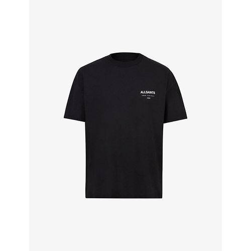Mens Jet Black Underground Graphic-print Cotton T-shirt