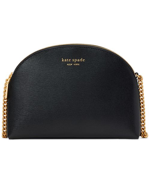 Morgan Saffiano Leather Dome Crossbody - Black