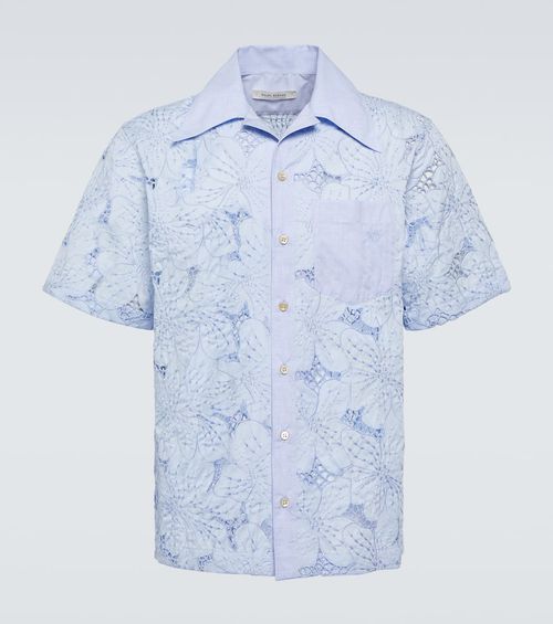 Highlife floral cotton-blend bowling shirt