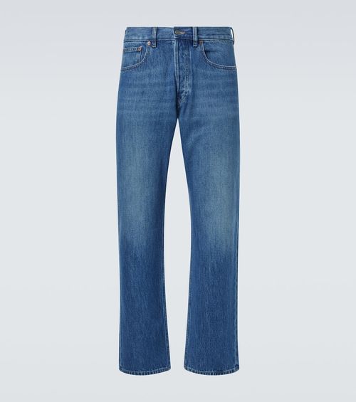 Mid-rise straight jeans