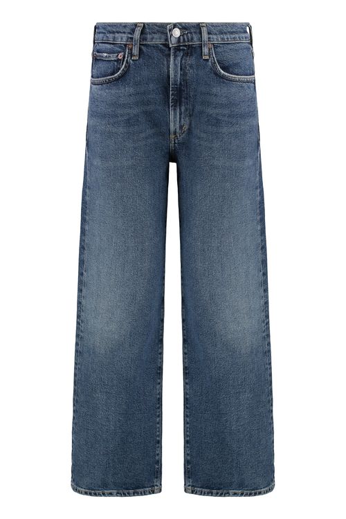 Enroll Cropped Jeans with Button & Rivet Detail