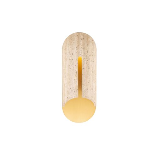 Beige Travertine Aged Brass LED Outdoor Wall Sconce from the Clog Collection