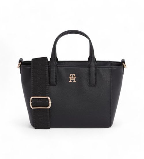 Tommy Hilfiger for woman. AW0AW16907 TH Soft tote bag with black inscription (OSFA), Casual, Recycled Polister, Sustainable