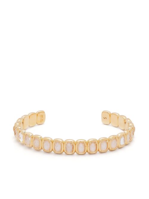 Faceted-stone embellished bangle - Gold