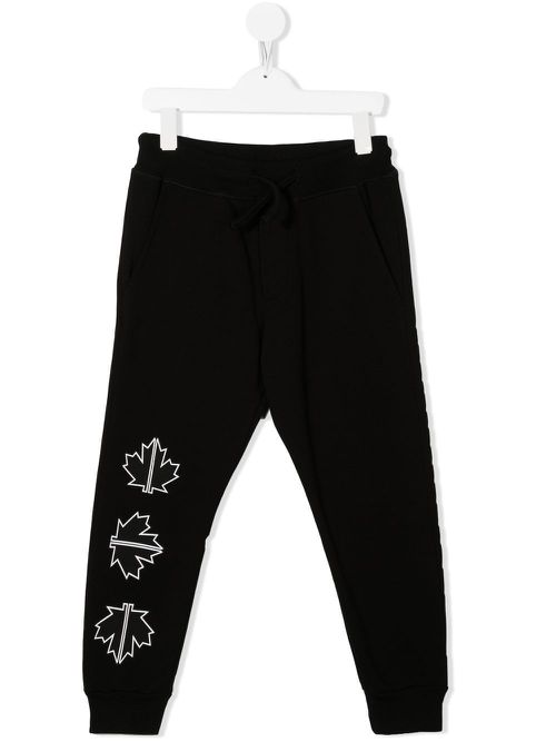 Logo-print cotton track pants - Black