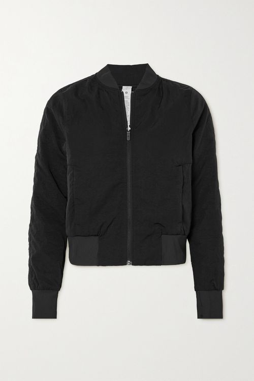 Non-stop Shell Bomber Jacket - Black
