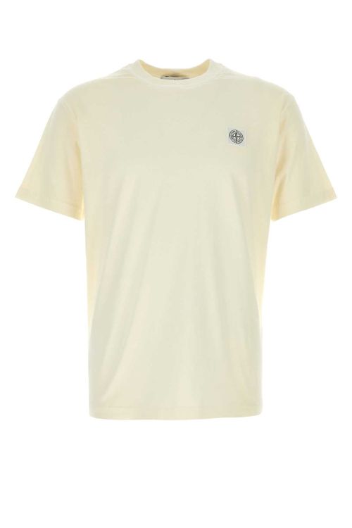 Logo-Embroidered Cotton T-shirt — Beige