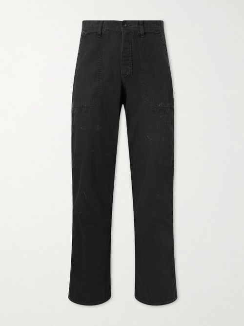 USN Seamen’s Straight-Leg Herringbone Trousers - Men - Black