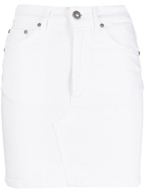 Logo-patch denim shirt - White
