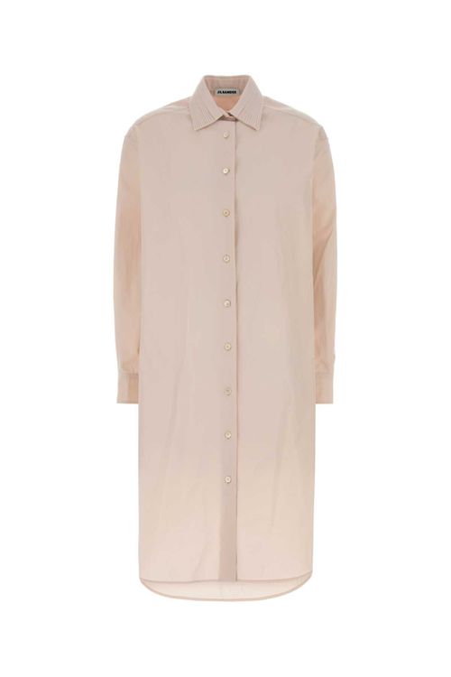 Cotton Poplin Shirt Dress — Pink
