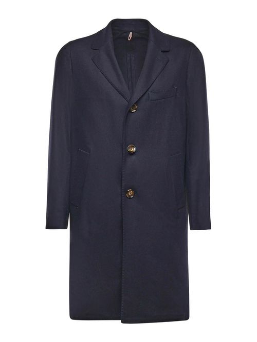 Single-Breasted Wool Blend Coat
