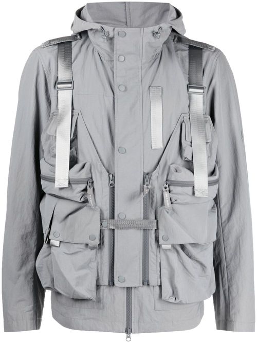 Detachable-panel hooded jacket - Grey