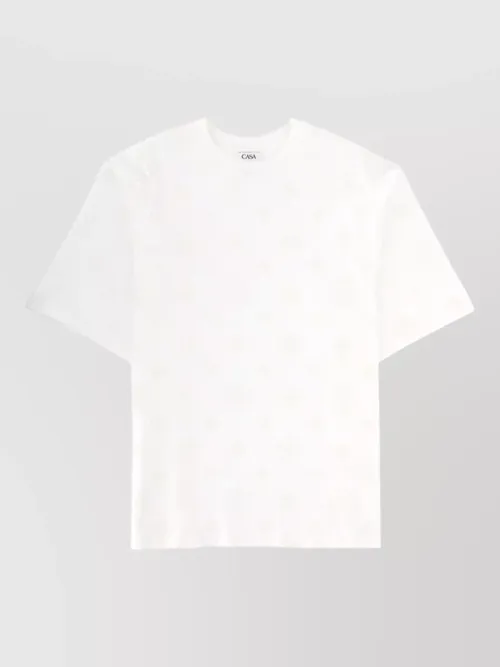 Casablanca - round neck short sleeve cotton jersey t shirt