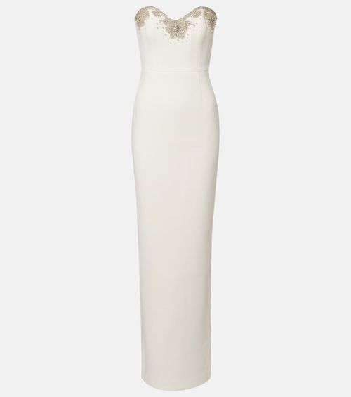 Bridal Melva embellished crêpe gown