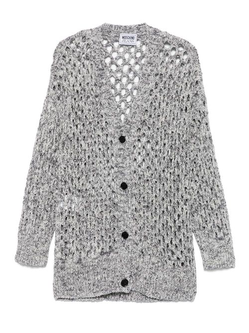 MOSCHINO JEANS open-knit cardigan - Grey