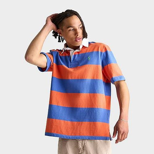 Men's Ralph Lauren Polo Sport Multi Stripe Polo Shirt in Orange