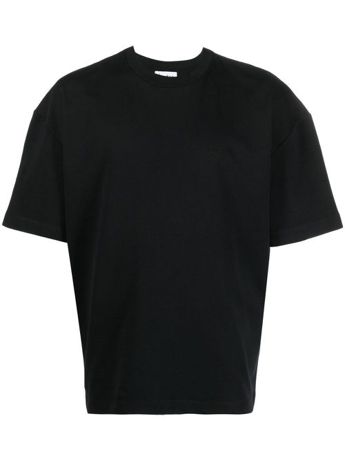 Embroidered-logo organic cotton T-shirt - Black