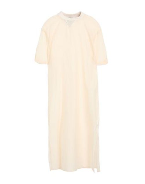 Peserico Woman Midi dress Cream Size 14 Metal, Cotton, Silk, Elastane