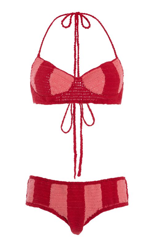 Exclusive Riviera Striped Crochet Bikini