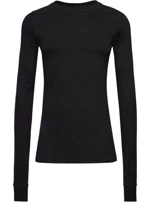 Long-Sleeve Slim-Fit Crewneck with Embroidered Logo Patch