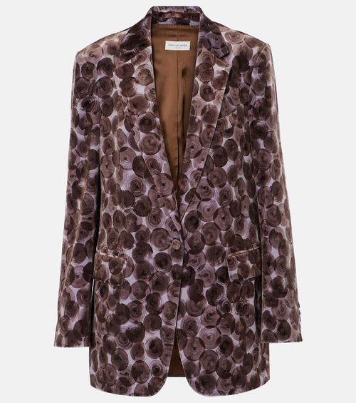 Printed cotton-blend blazer