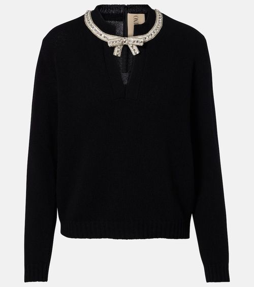 Sequined virgin wool sweater